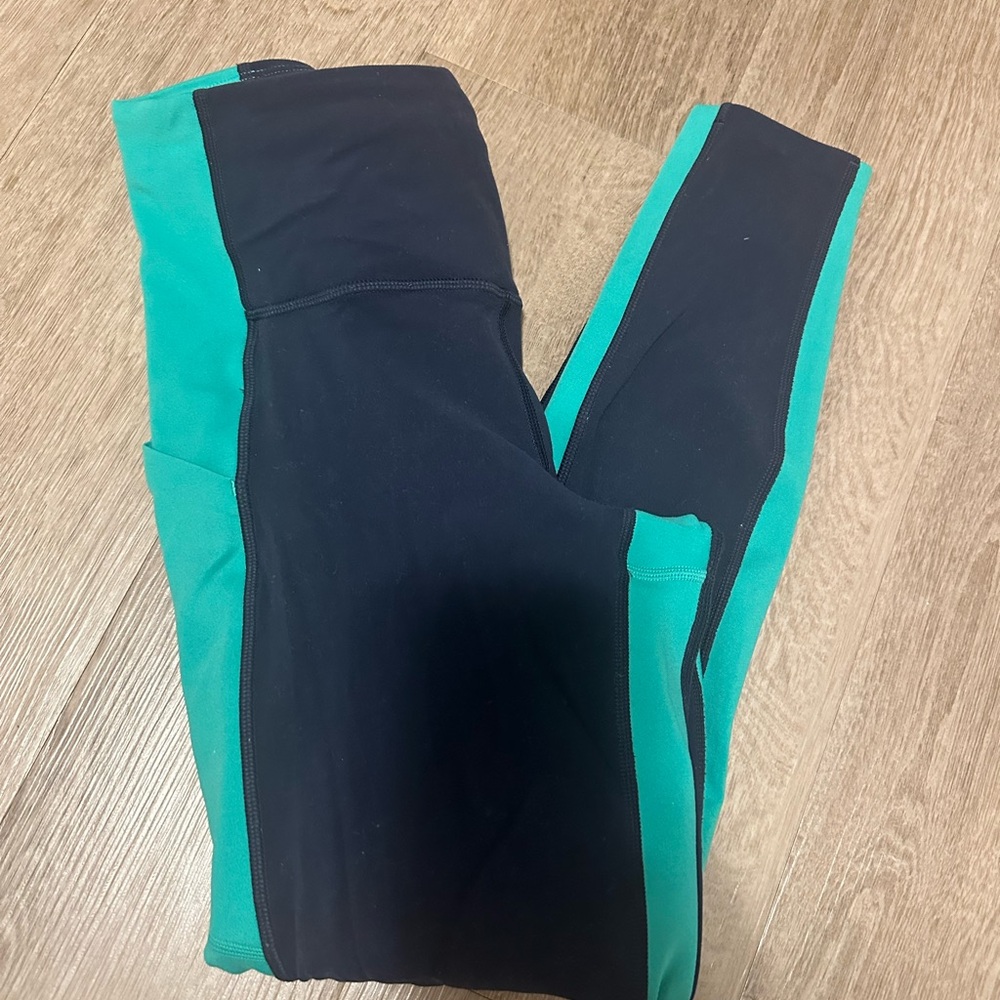 Athleta Elation leggings green/navy